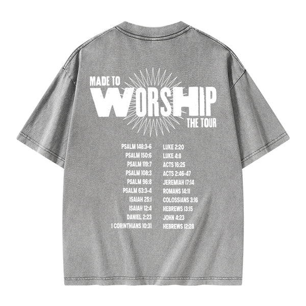 GC-WTSA0627 Made To Worship Christian Washed T-Shirt