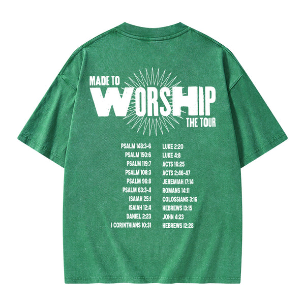 GC-WTSA0627 Made To Worship Christian Washed T-Shirt