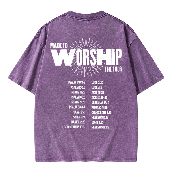 GC-WTSA0627 Made To Worship Christian Washed T-Shirt