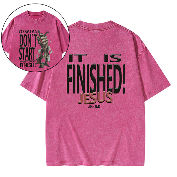 It Is Finished Christian Washed T-Shirt