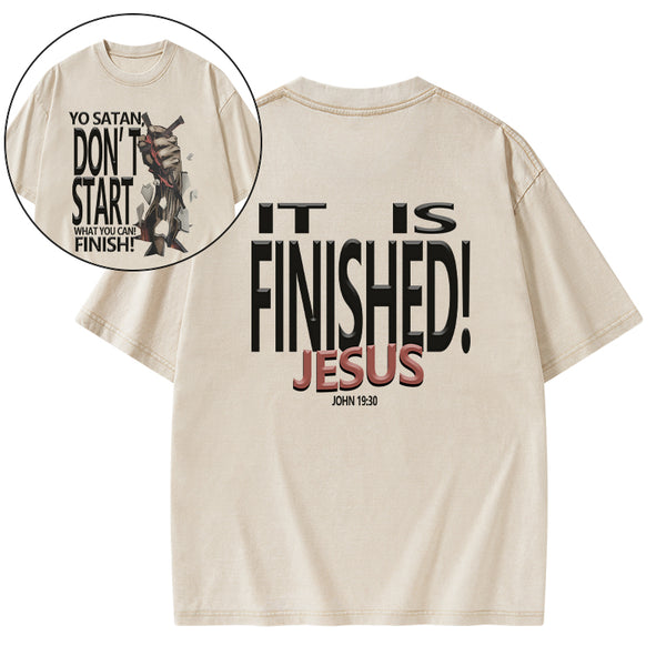 It Is Finished Christian Washed T-Shirt
