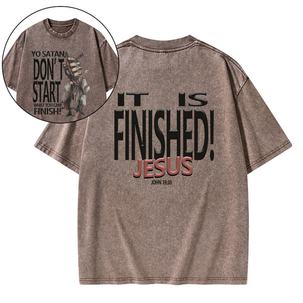 It Is Finished Christian Washed T-Shirt