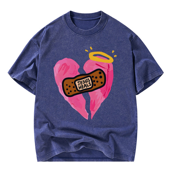 Jesus Heals Christian Washed T-Shirt