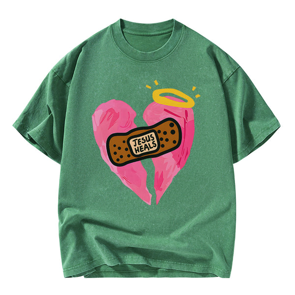 Jesus Heals Christian Washed T-Shirt