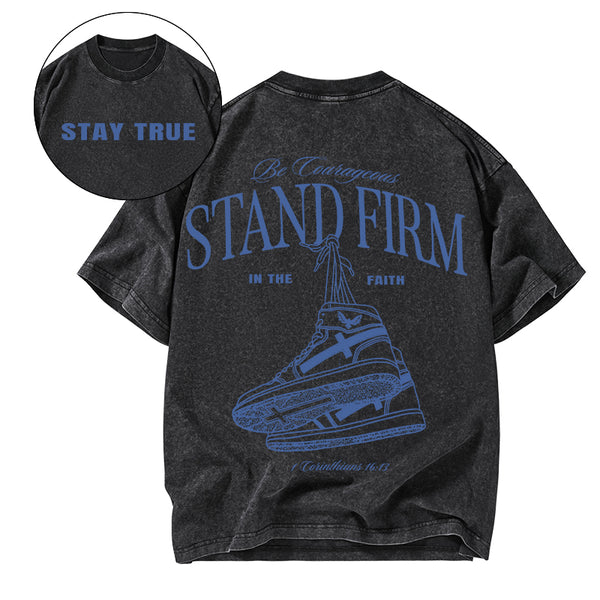 GC-WTSA0769 Stand Firm Christian Washed T-Shirt