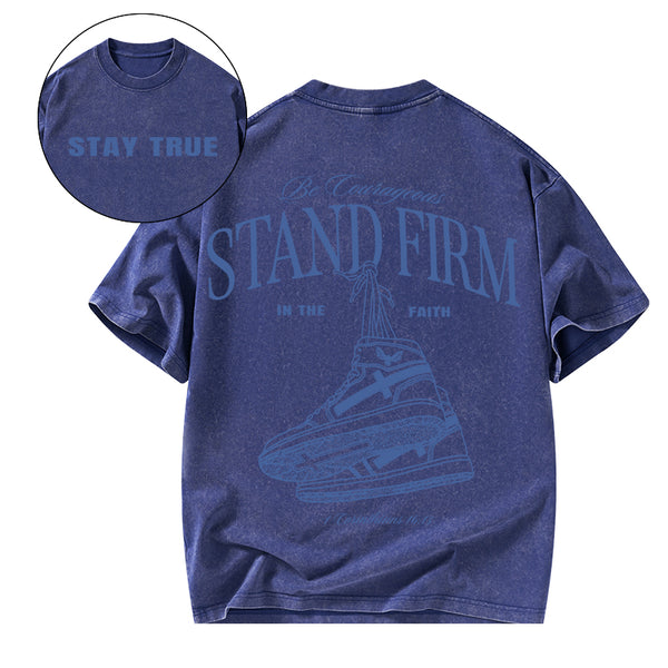 GC-WTSA0769 Stand Firm Christian Washed T-Shirt