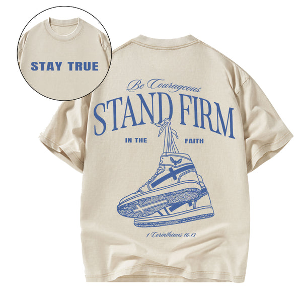 GC-WTSA0769 Stand Firm Christian Washed T-Shirt