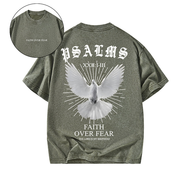 Faith Over Fear Christian Washed T-Shirt
