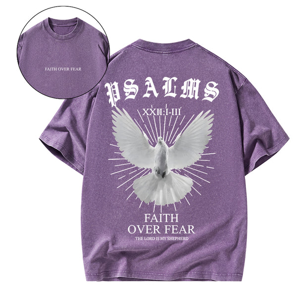 Faith Over Fear Christian Washed T-Shirt