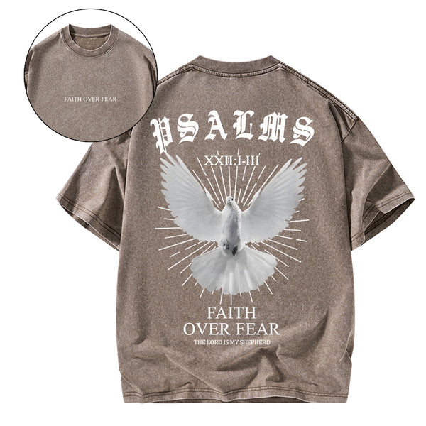 Faith Over Fear Christian Washed T-Shirt