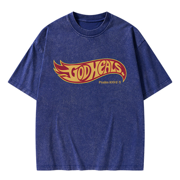 GC-WTSA0806 God Heals Christian Washed T-Shirt