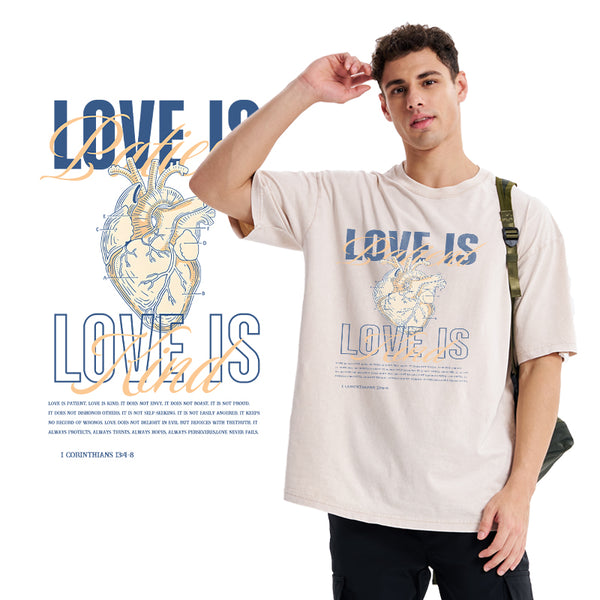 GC-WTSA0847 Love Is Patient Christian Washed T-Shirt