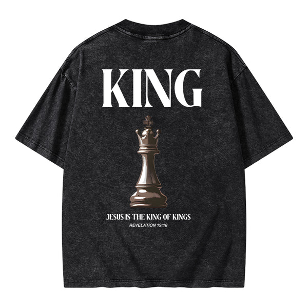 Jesus Is The King Of Kings Christian Washed T-Shirt