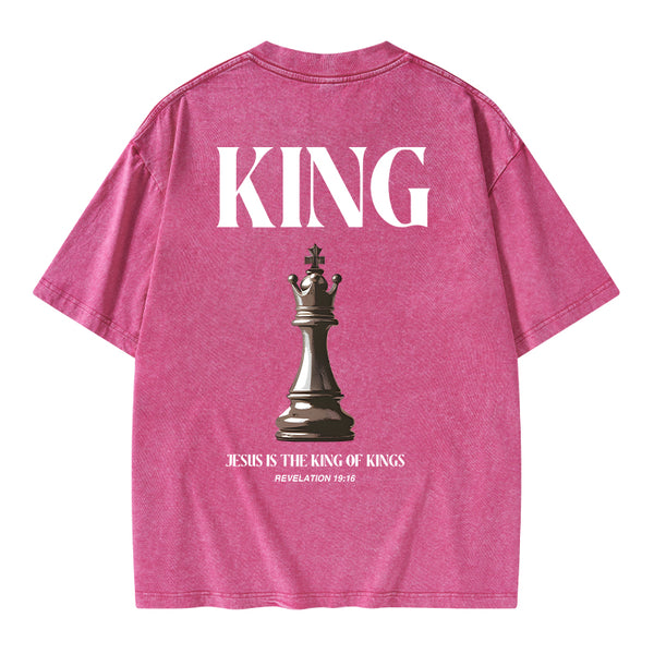 Jesus Is The King Of Kings Christian Washed T-Shirt