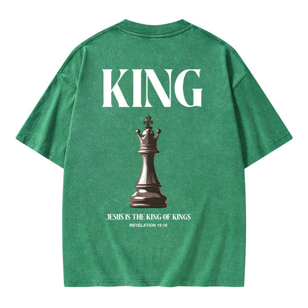 Jesus Is The King Of Kings Christian Washed T-Shirt