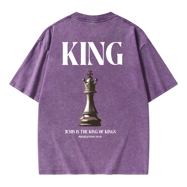 Jesus Is The King Of Kings Christian Washed T-Shirt
