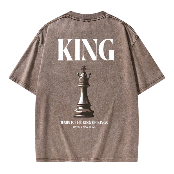 Jesus Is The King Of Kings Christian Washed T-Shirt