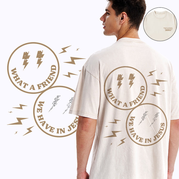 GC-WTSA0913 What A Friend Christian Washed T-Shirt