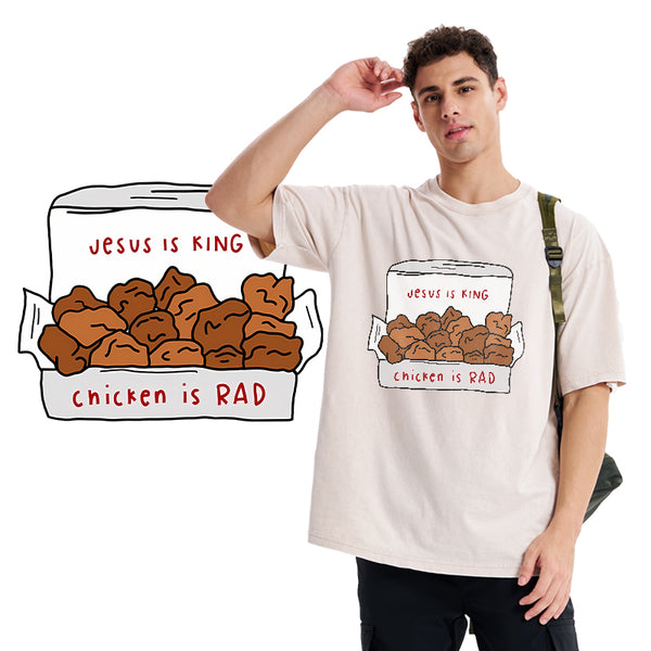 GC-WTSA0918 Jesus Is King Christian Washed T-Shirt