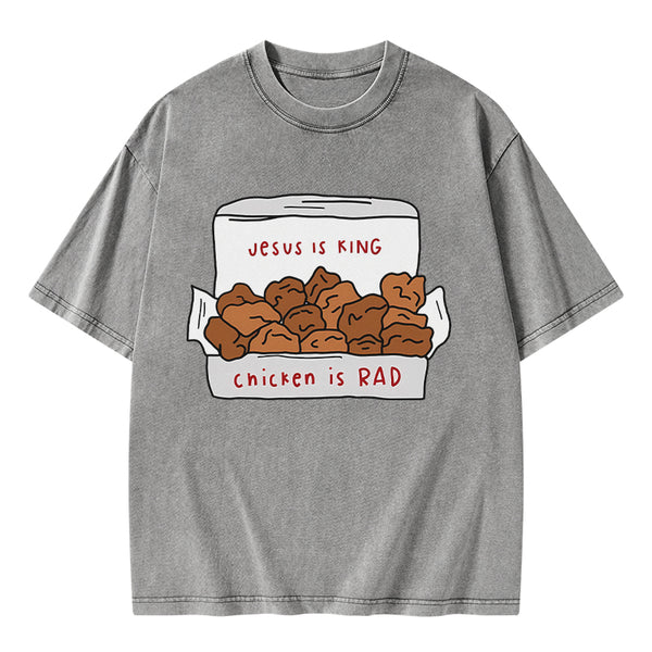 GC-WTSA0918 Jesus Is King Christian Washed T-Shirt