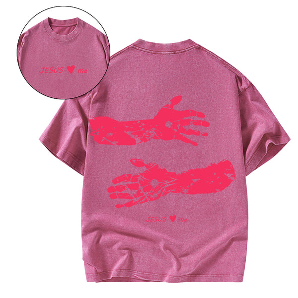 Jesus Loves Me Christian Washed T-Shirt