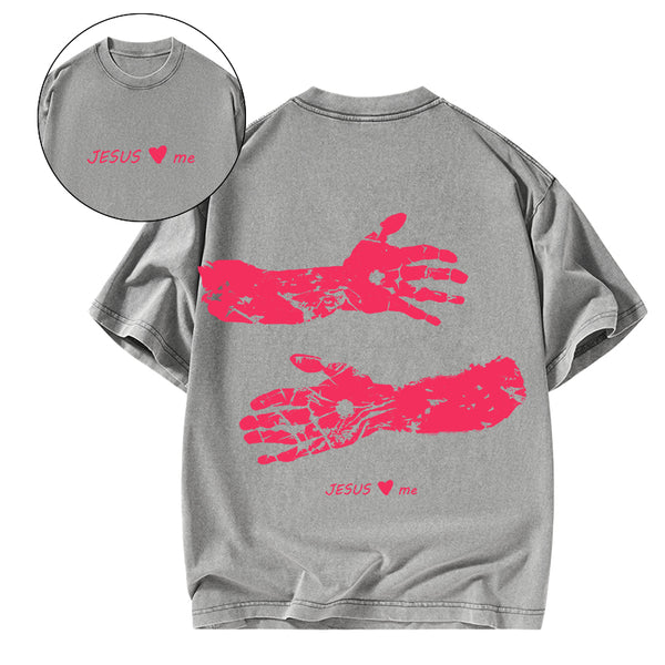 Jesus Loves Me Christian Washed T-Shirt