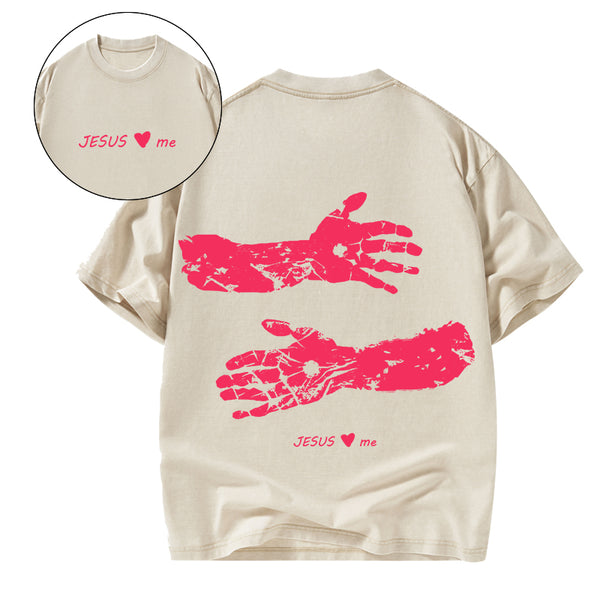 Jesus Loves Me Christian Washed T-Shirt