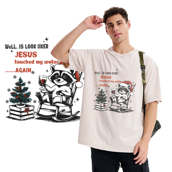 GC-WTSA0985 Jesus Touched My Water Christian Washed T-Shirt