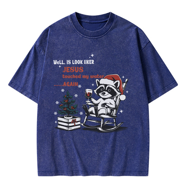 GC-WTSA0985 Jesus Touched My Water Christian Washed T-Shirt