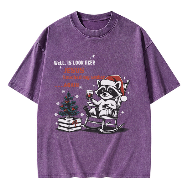 GC-WTSA0985 Jesus Touched My Water Christian Washed T-Shirt