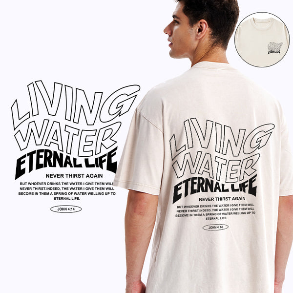 GC-WTSA1018 Living Water Eternal Life Christian T-shirt