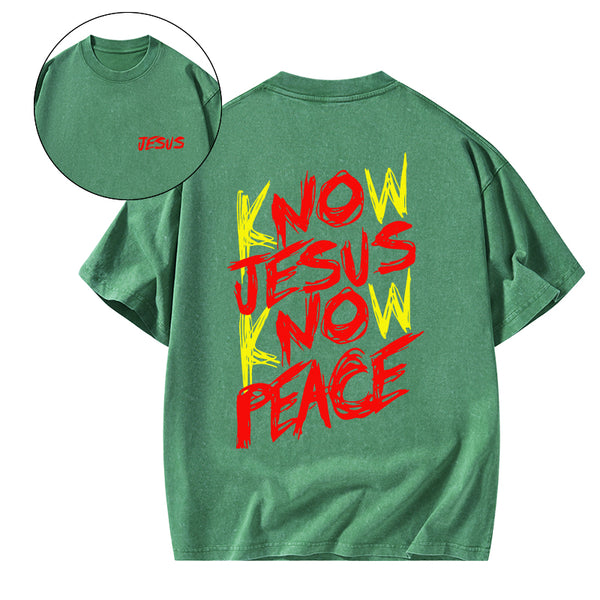 No Jesus No Peace Christian Washed T-Shirt
