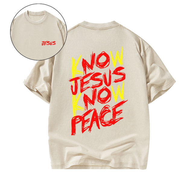 No Jesus No Peace Christian Washed T-Shirt