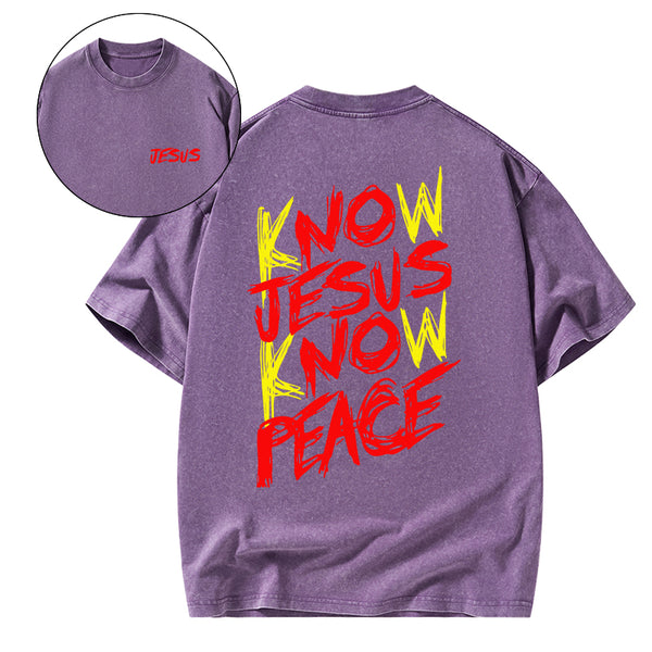 No Jesus No Peace Christian Washed T-Shirt
