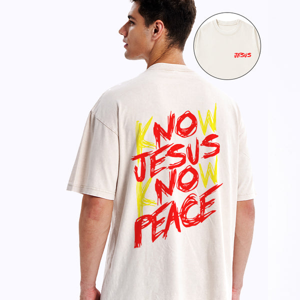 No Jesus No Peace Christian Washed T-Shirt