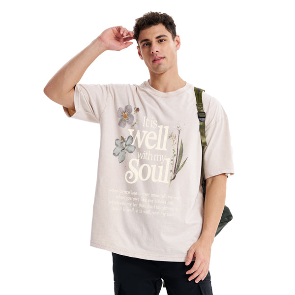 GC-WTSA1071 It Is Well With My Soul Christian Washed T-Shirt