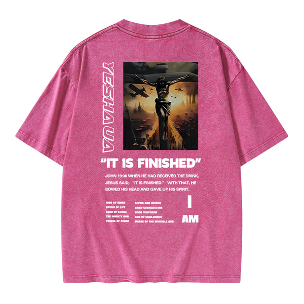 GC-WTSA1111 It Is Finished Christian Washed T-Shirt