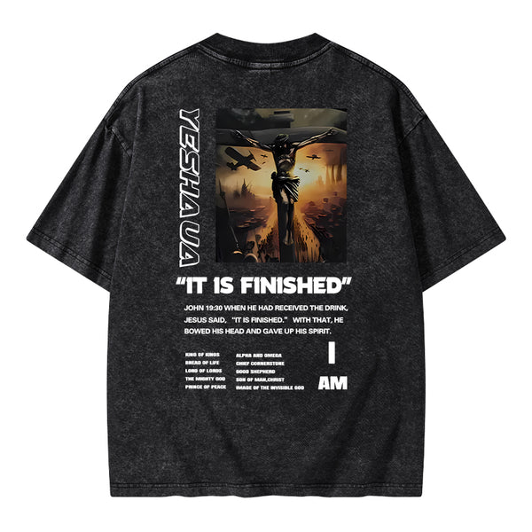 GC-WTSA1111 It Is Finished Christian Washed T-Shirt