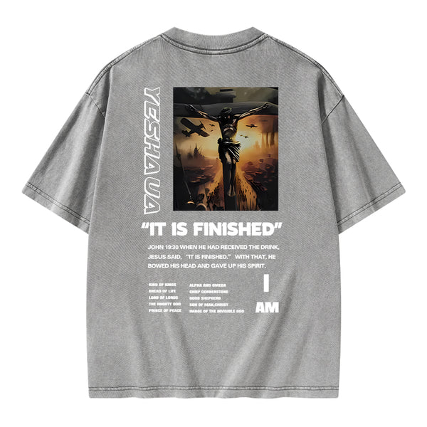 GC-WTSA1111 It Is Finished Christian Washed T-Shirt
