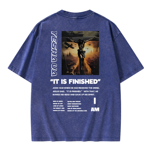 GC-WTSA1111 It Is Finished Christian Washed T-Shirt