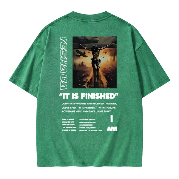 GC-WTSA1111 It Is Finished Christian Washed T-Shirt