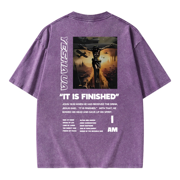 GC-WTSA1111 It Is Finished Christian Washed T-Shirt