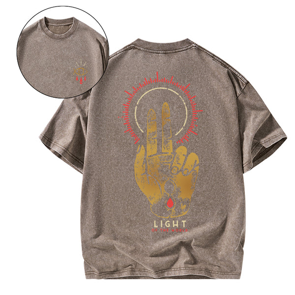 GC-WTSA1115 Light Of The World Christian Washed T-Shirt