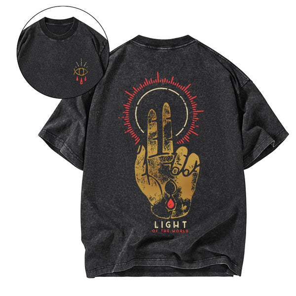 GC-WTSA1115 Light Of The World Christian Washed T-Shirt