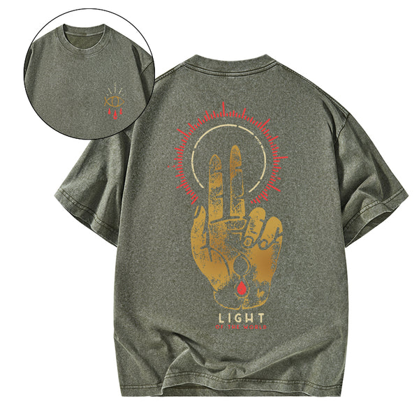 GC-WTSA1115 Light Of The World Christian Washed T-Shirt