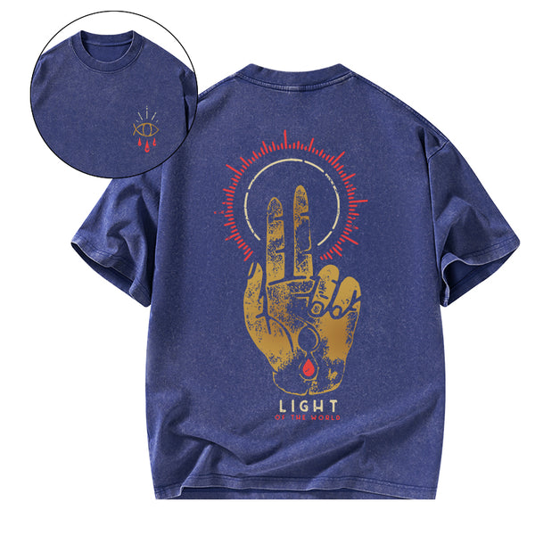 GC-WTSA1115 Light Of The World Christian Washed T-Shirt