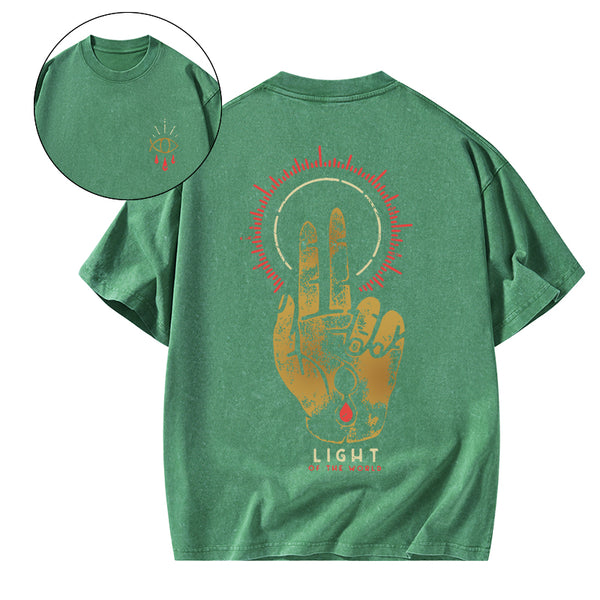 GC-WTSA1115 Light Of The World Christian Washed T-Shirt