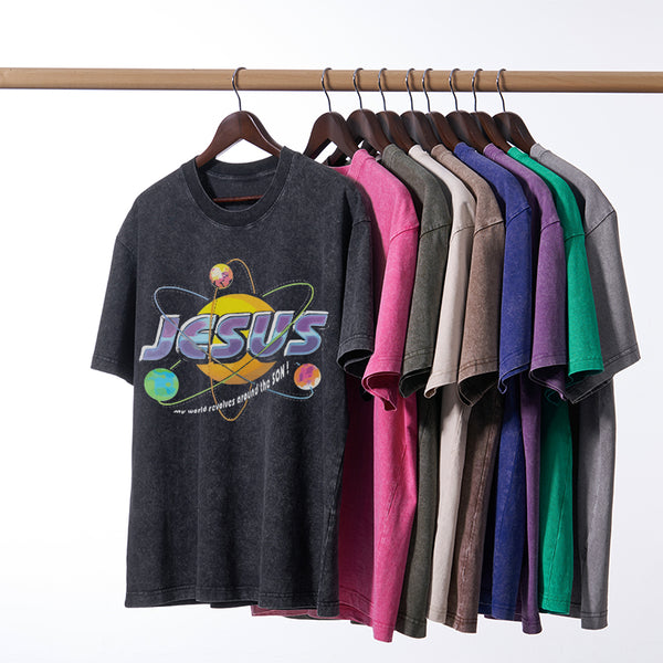 Jesus My World Revovles Around The Son Christian Washed T-Shirt