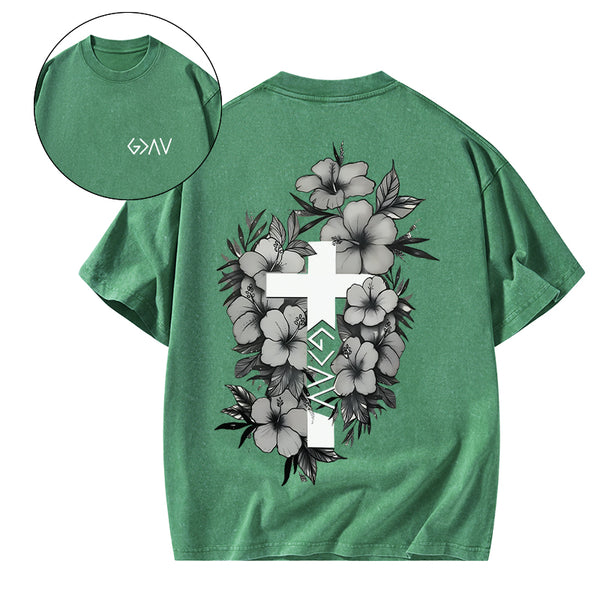 GC-WTSA1160 God is greater than the highs and lows Christian Washed T-Shirt