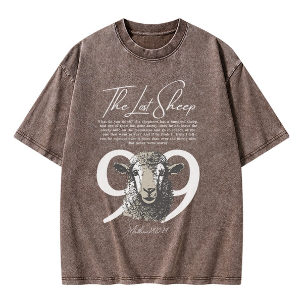 GC-WTSA1191 The Lost Sheep Christian Washed T-Shirt
